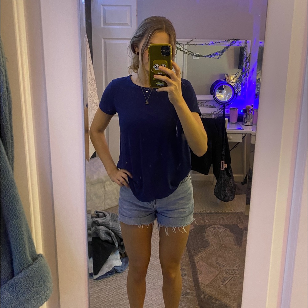 dark blue top